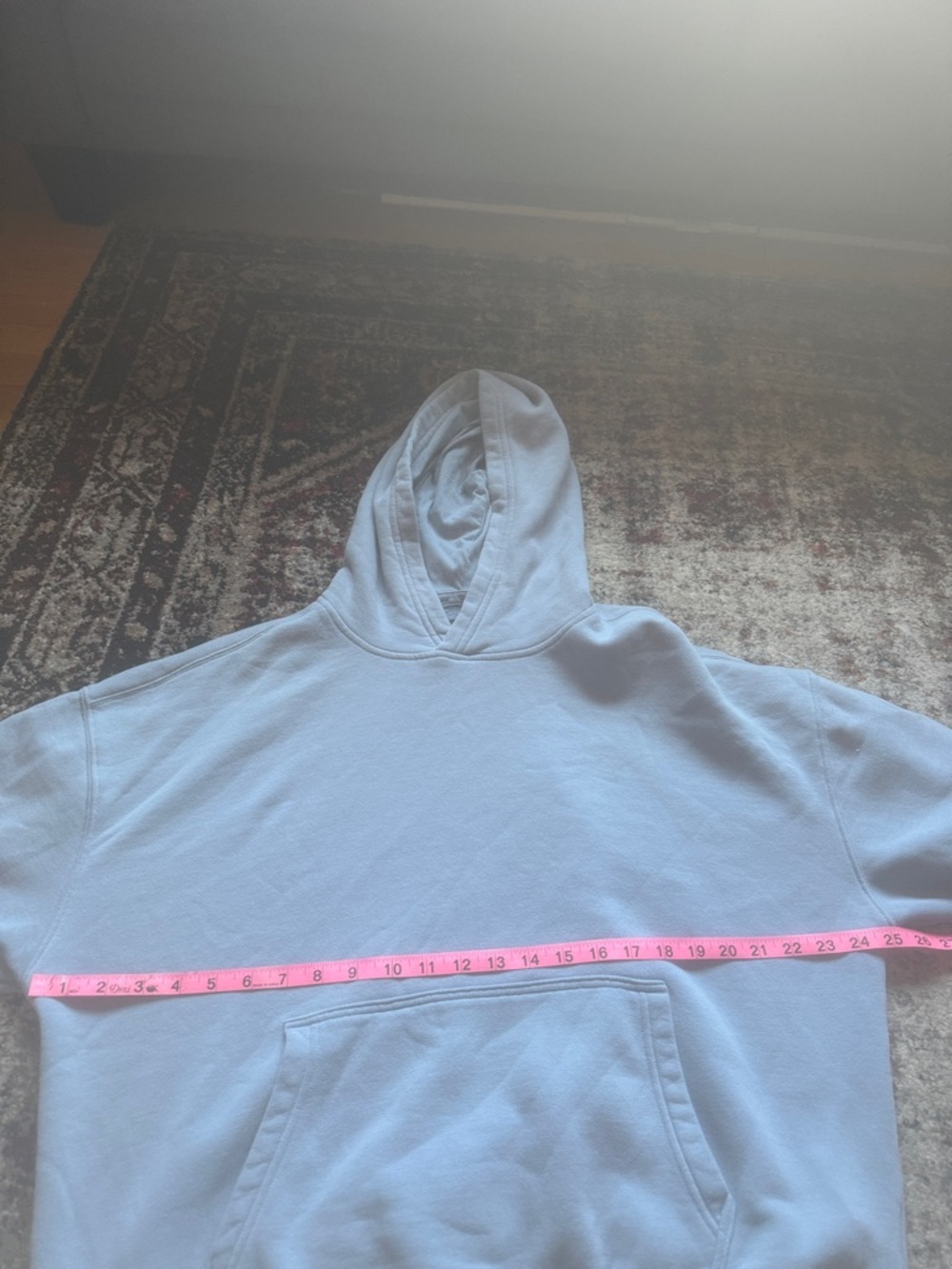Men's Size M Boxy Fit Hollister Light Blue Cozy Hoodie - Picture 2 of 5